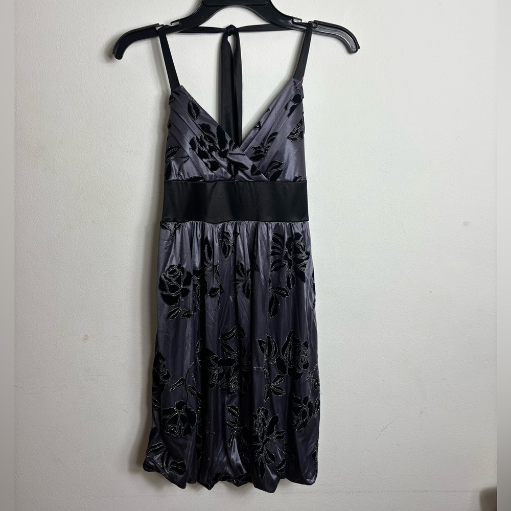 Trixxi Backless Dress in Black and Gray